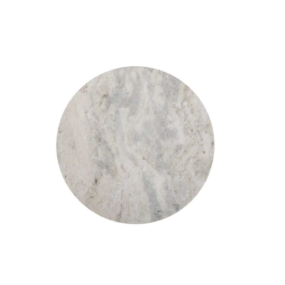 Caspian Side Table with White Marble Top in Distressed Black. Picture 8