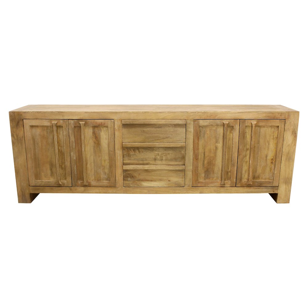 Mid-Century Jaden Sideboard 3 Drawers, 4 Doors in Distressed Natural. Picture 4