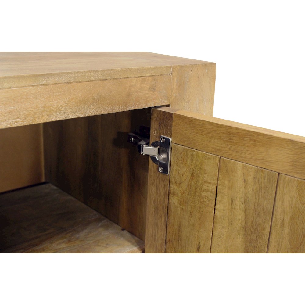 Mid-Century Jaden Sideboard 3 Drawers, 4 Doors in Distressed Natural. Picture 9