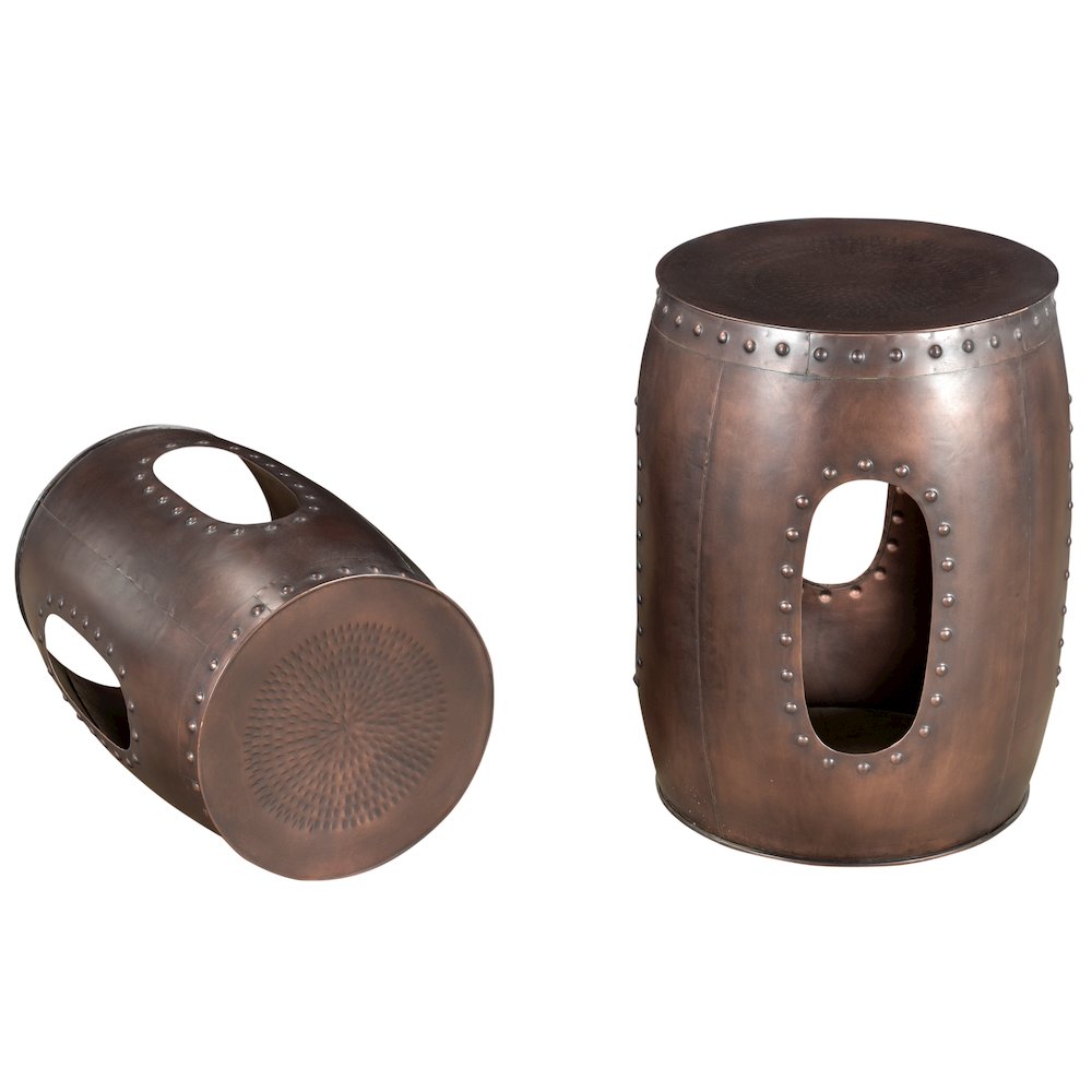 Redondo Baton 2-Piece Occasional Table Set in Copper. Picture 1