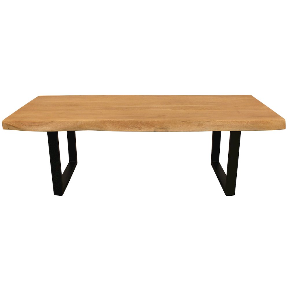 Sycamore Rustic Solid Wood 55" Coffee Table With Live Edge In A Natural Finish. Picture 1