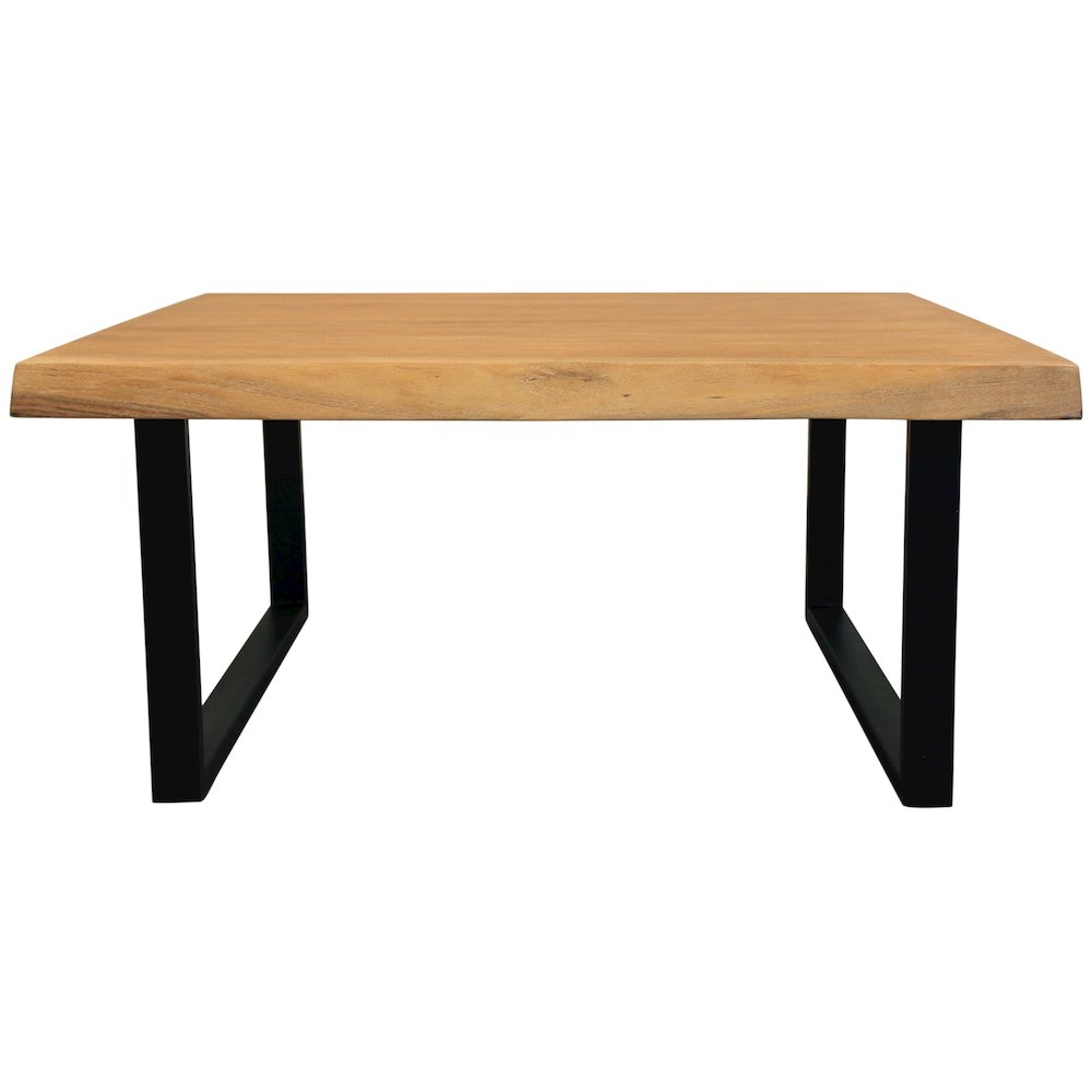 Sycamore Solid Wood Live Edge Square Coffee Table in Natural. Picture 1