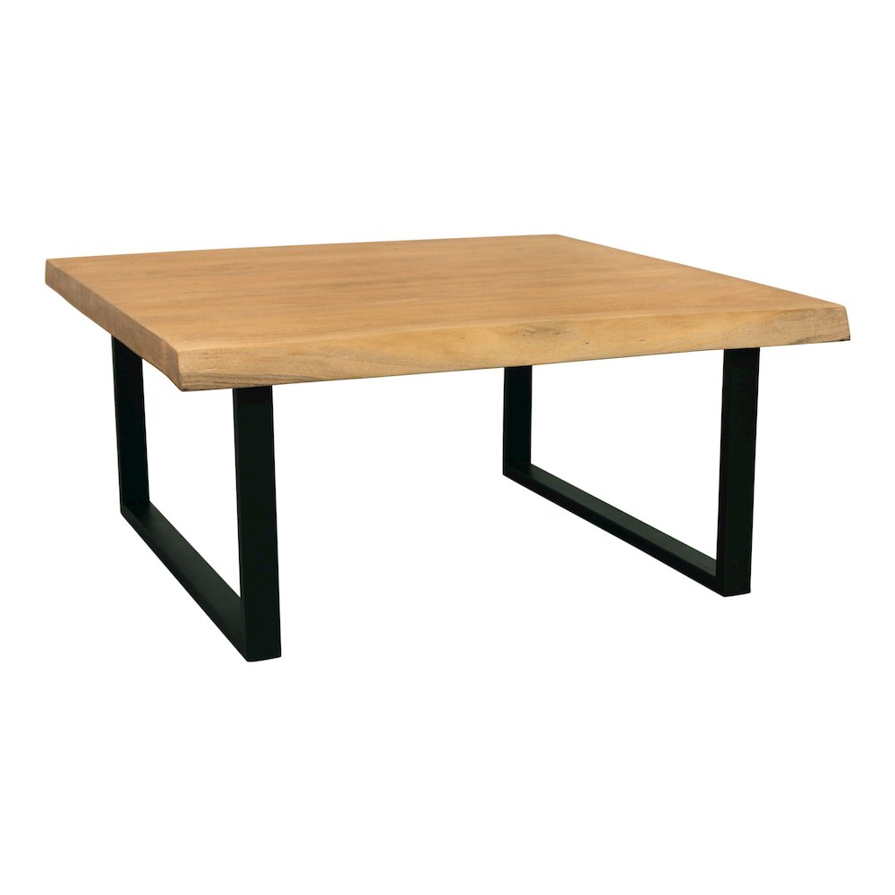 Sycamore Solid Wood Live Edge Square Coffee Table in Natural. Picture 2