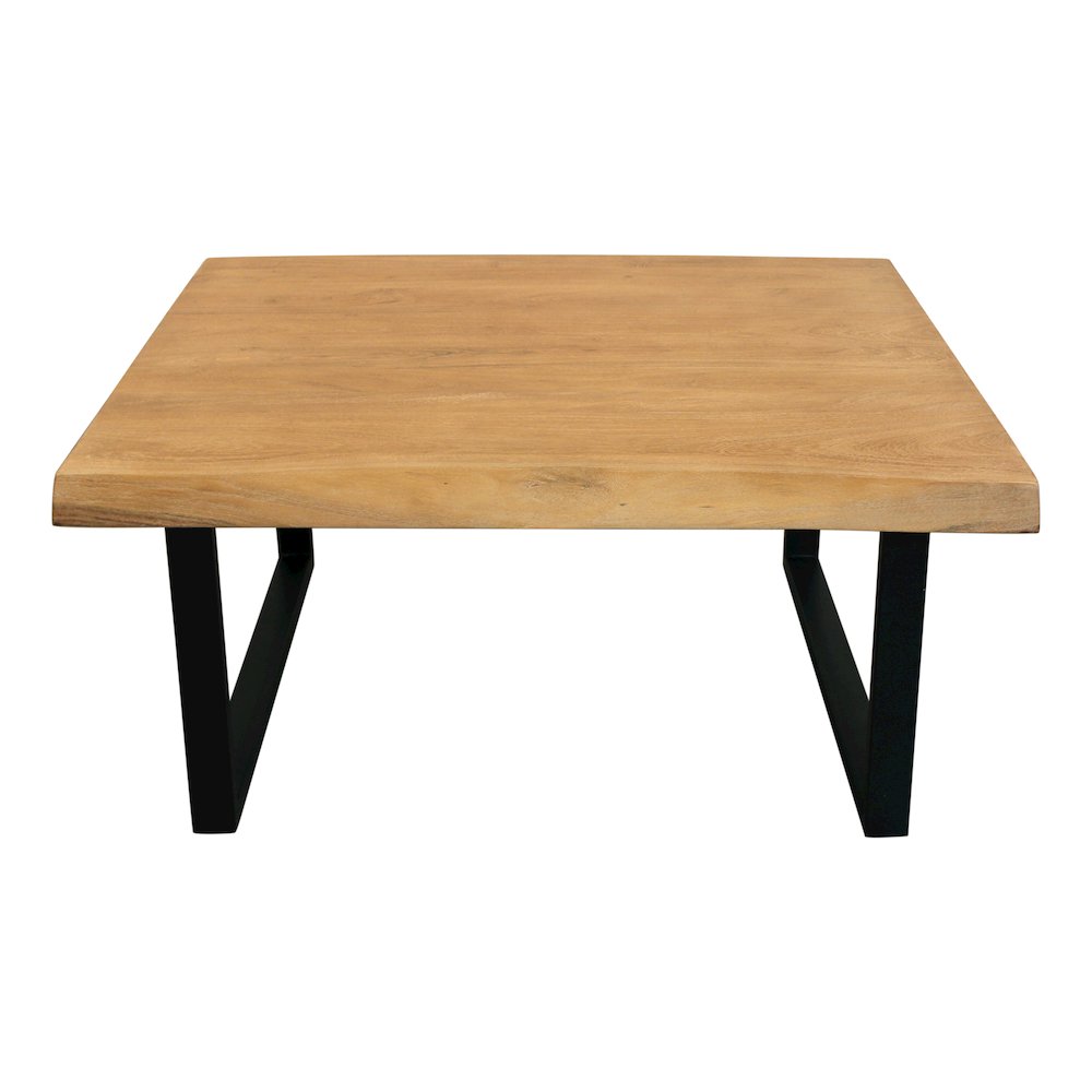 Sycamore Solid Wood Live Edge Square Coffee Table in Natural. Picture 3