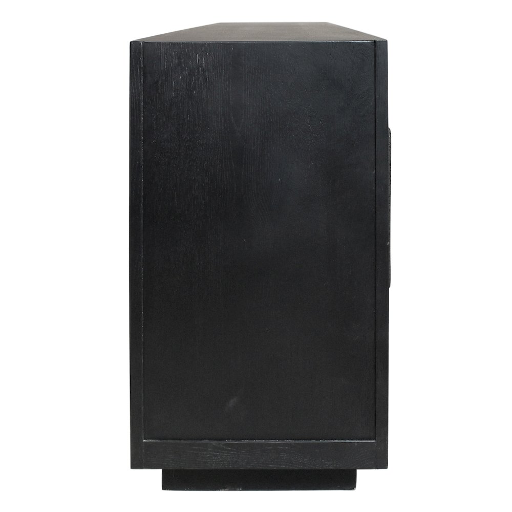 Kate 6-Door Sideboard with Solid Wood, Oak, Iron Handles, Dark Brown Finish. Picture 9