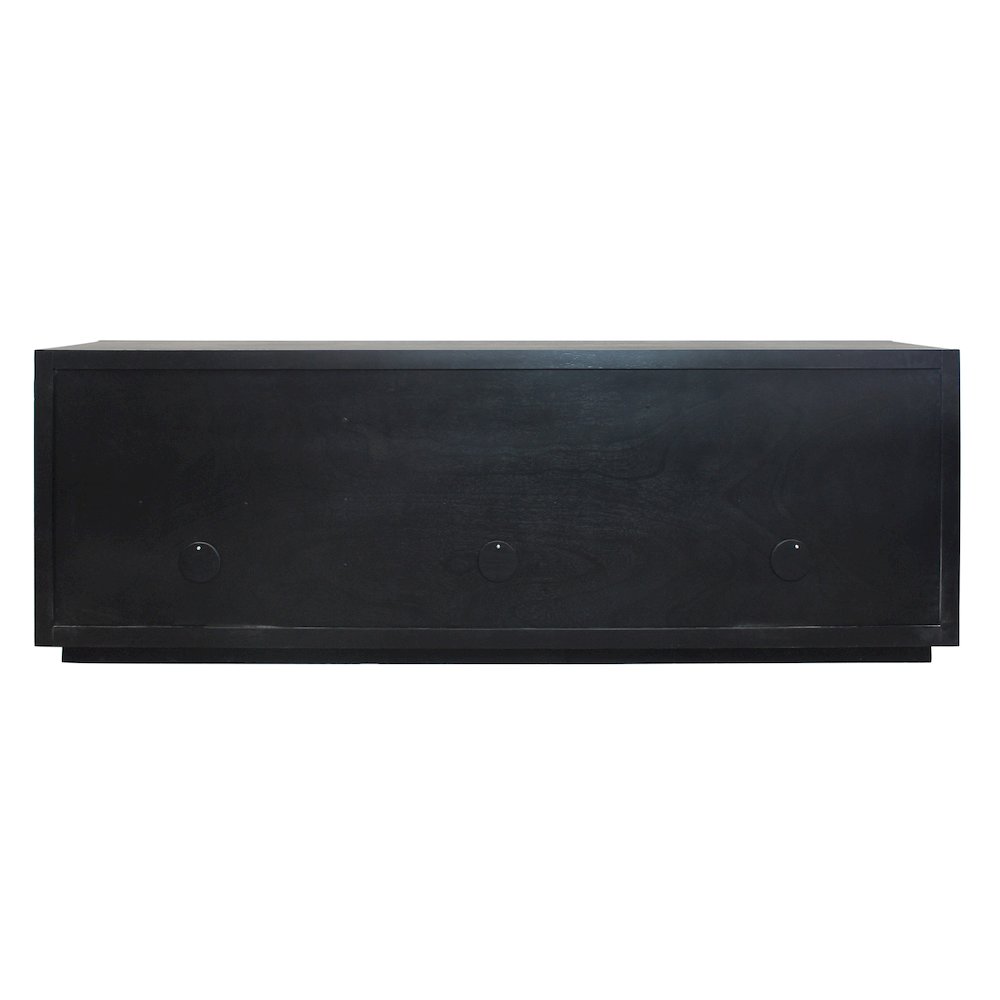 Kate 6-Door Sideboard with Solid Wood, Oak, Iron Handles, Dark Brown Finish. Picture 10