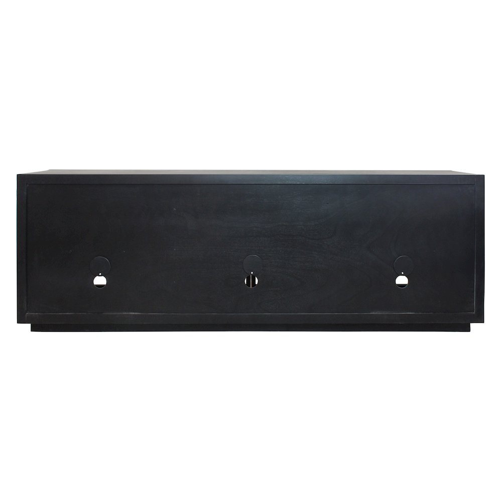 Kate 6-Door Sideboard with Solid Wood, Oak, Iron Handles, Dark Brown Finish. Picture 11
