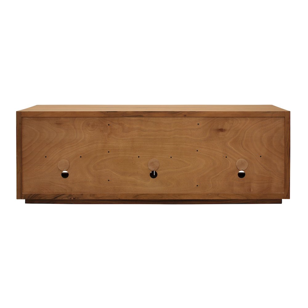 Kate 6-Door Sideboard with Solid Wood, Acacia, Iron Handles, Natural Finish. Picture 9
