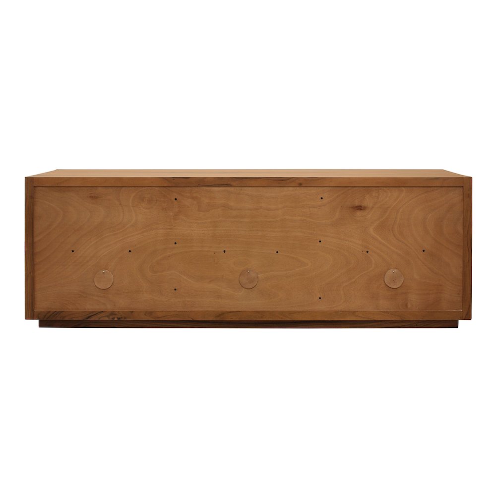Kate 6-Door Sideboard with Solid Wood, Acacia, Iron Handles, Natural Finish. Picture 8