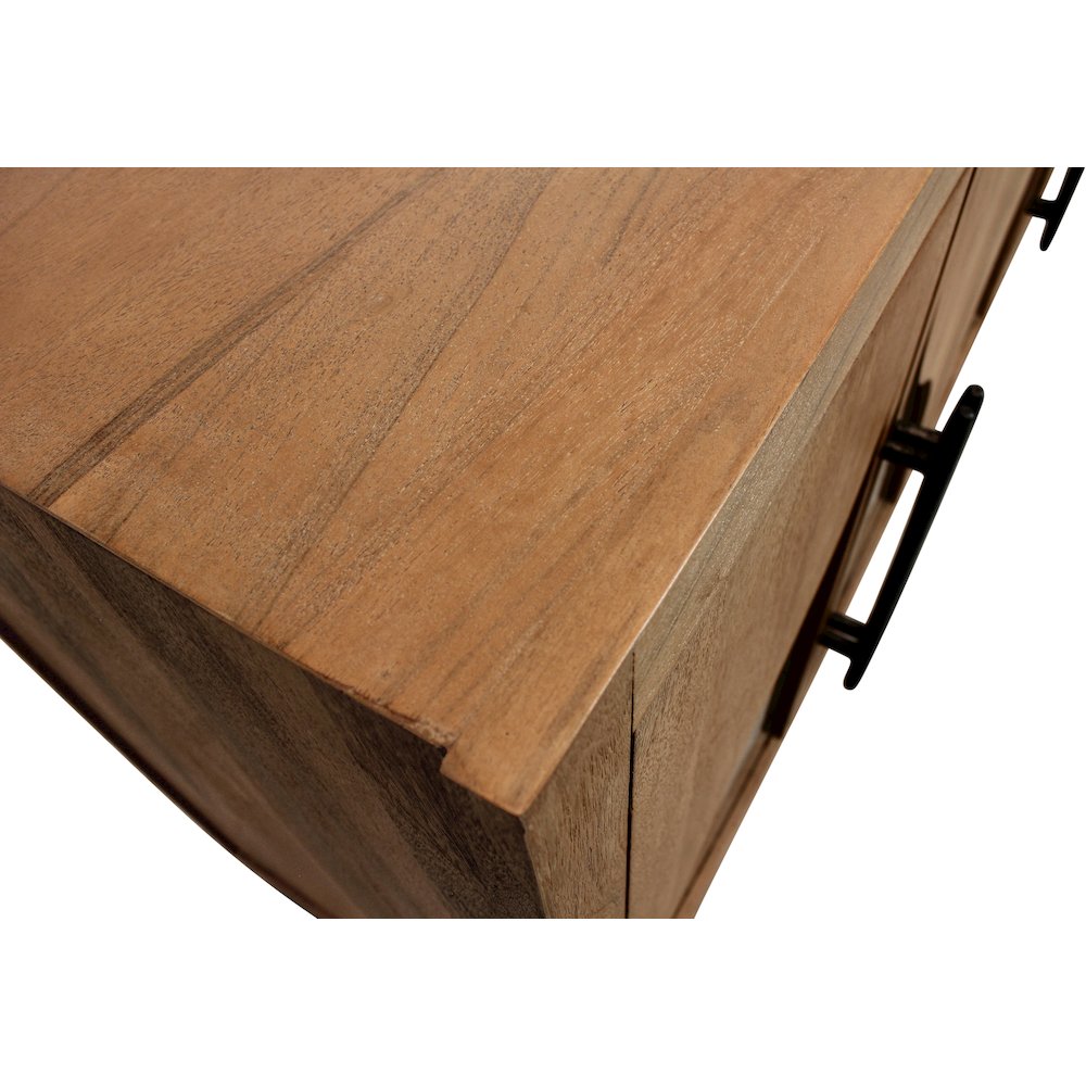 Kate 6-Door Sideboard with Solid Wood, Acacia, Iron Handles, Natural Finish. Picture 11