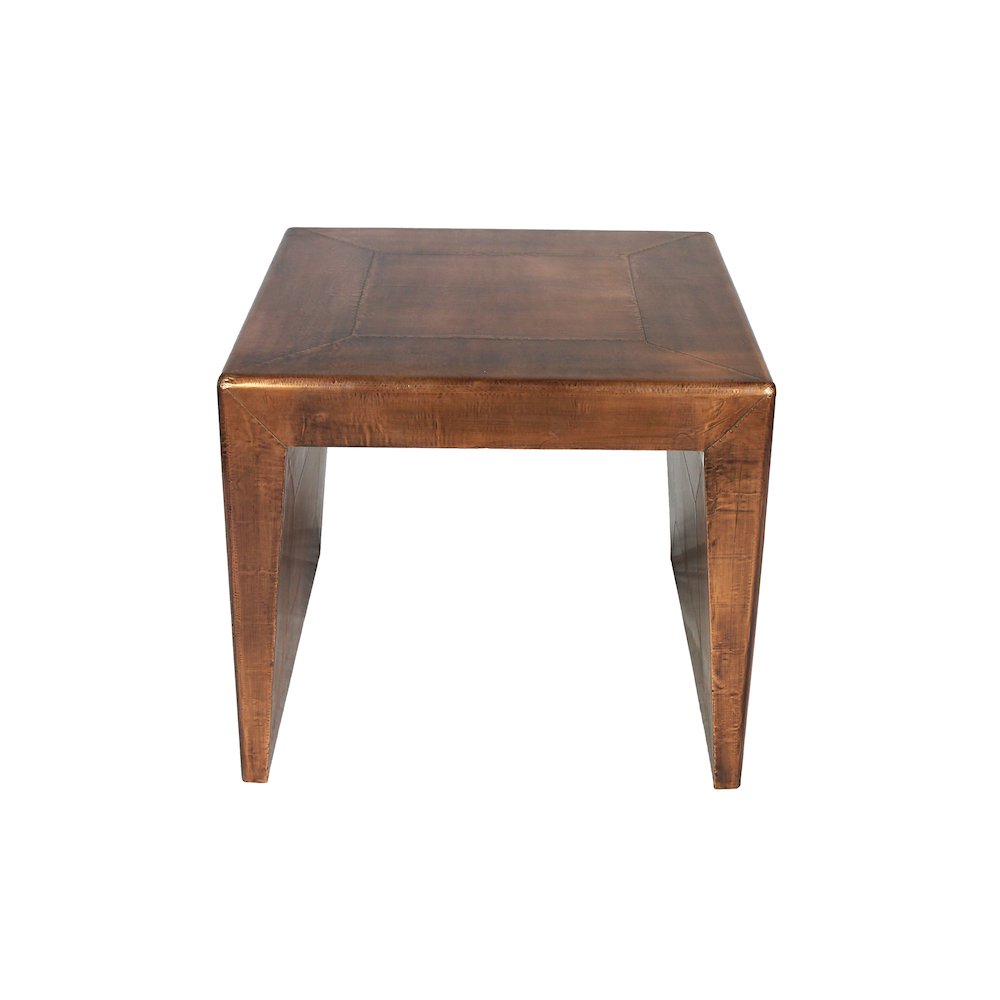 Industrial Mar Vista Wright End Table in Copper Tone Cladding. Picture 1