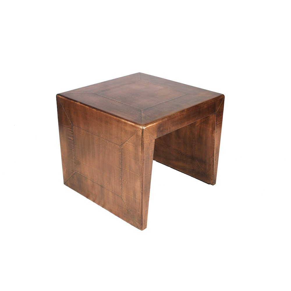 Industrial Mar Vista Wright End Table in Copper Tone Cladding. Picture 2