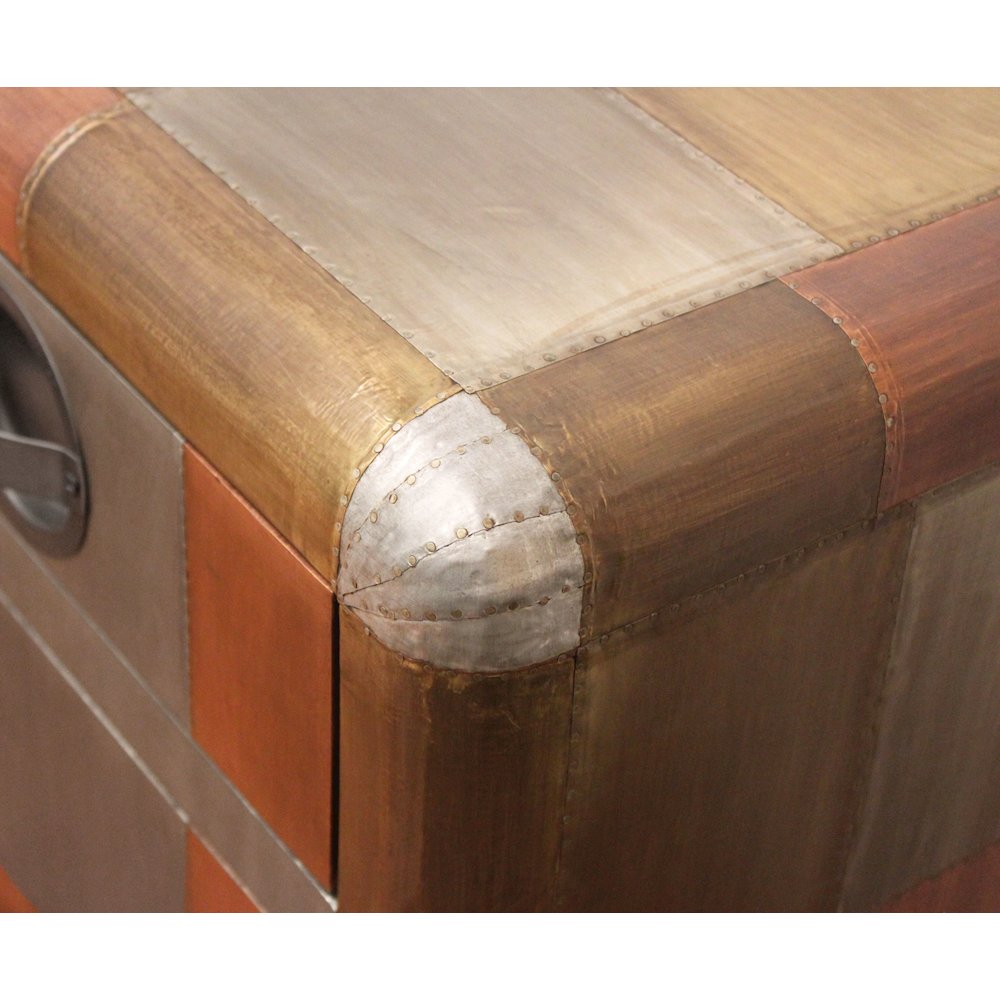 Mar Vista 3-Drawer 3-Door Sideboard in Tri-Tone Metal. Picture 6