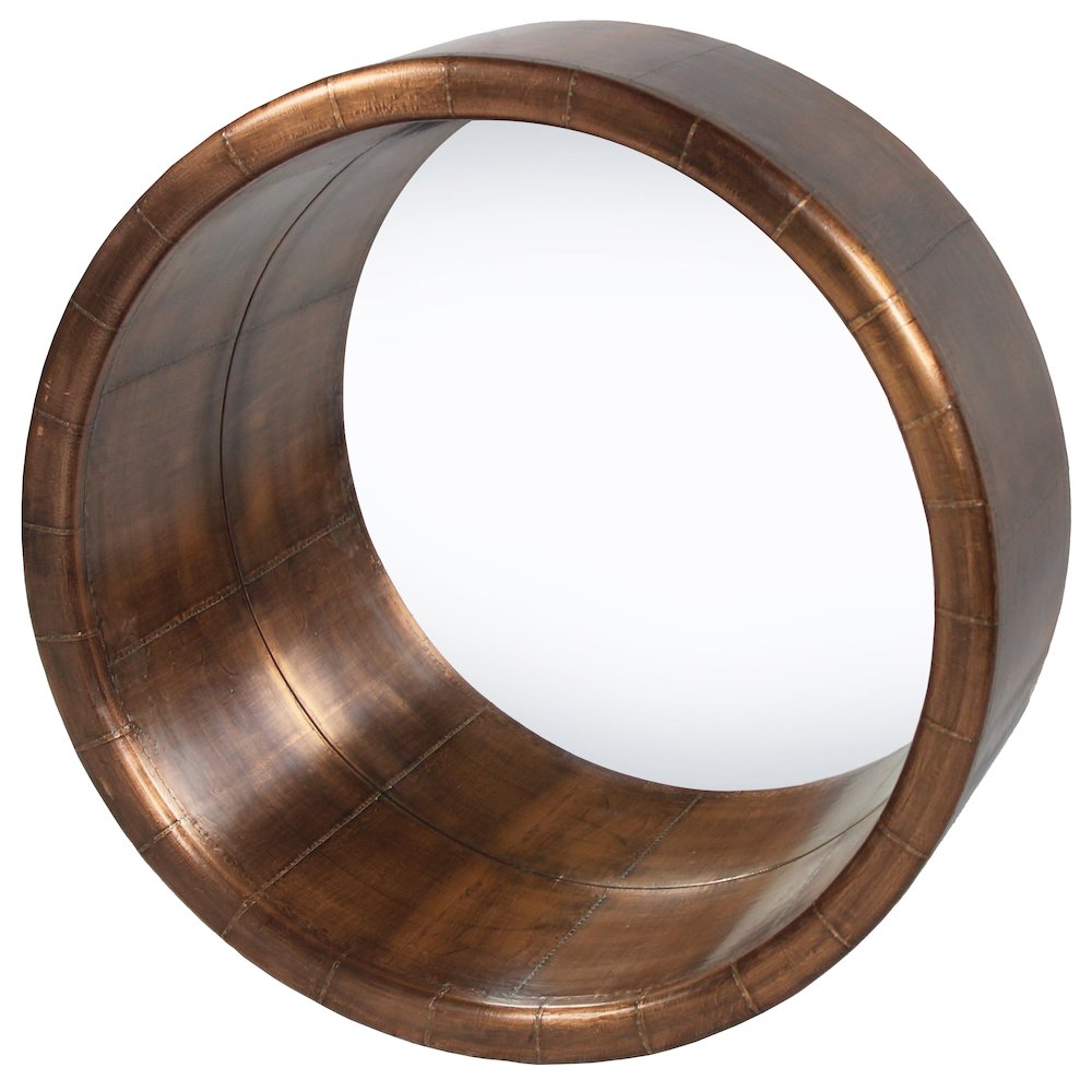 Industrial Mar Vista Earhart Mirror in Copper Toned Cladding. Picture 1
