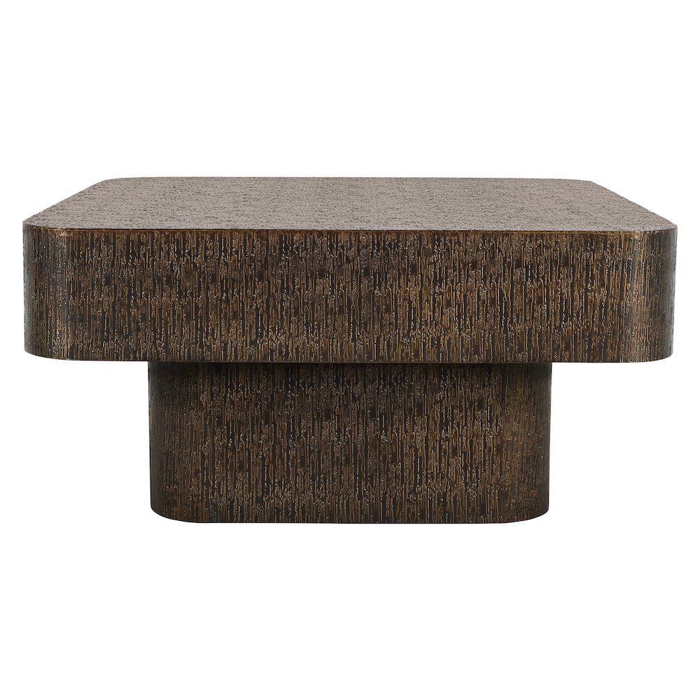 Landon 36" Cocktail Table in Stamped Brass. Picture 1