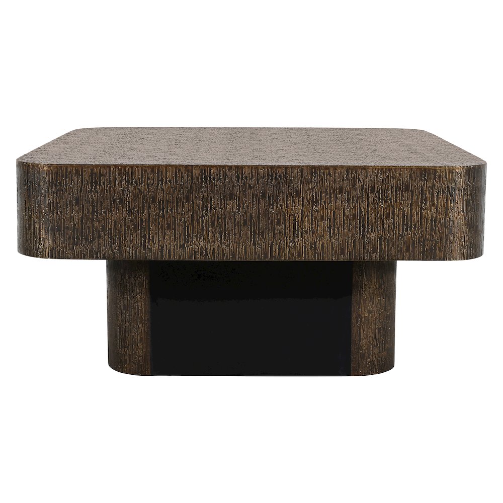 Landon 36" Cocktail Table in Stamped Brass. Picture 2