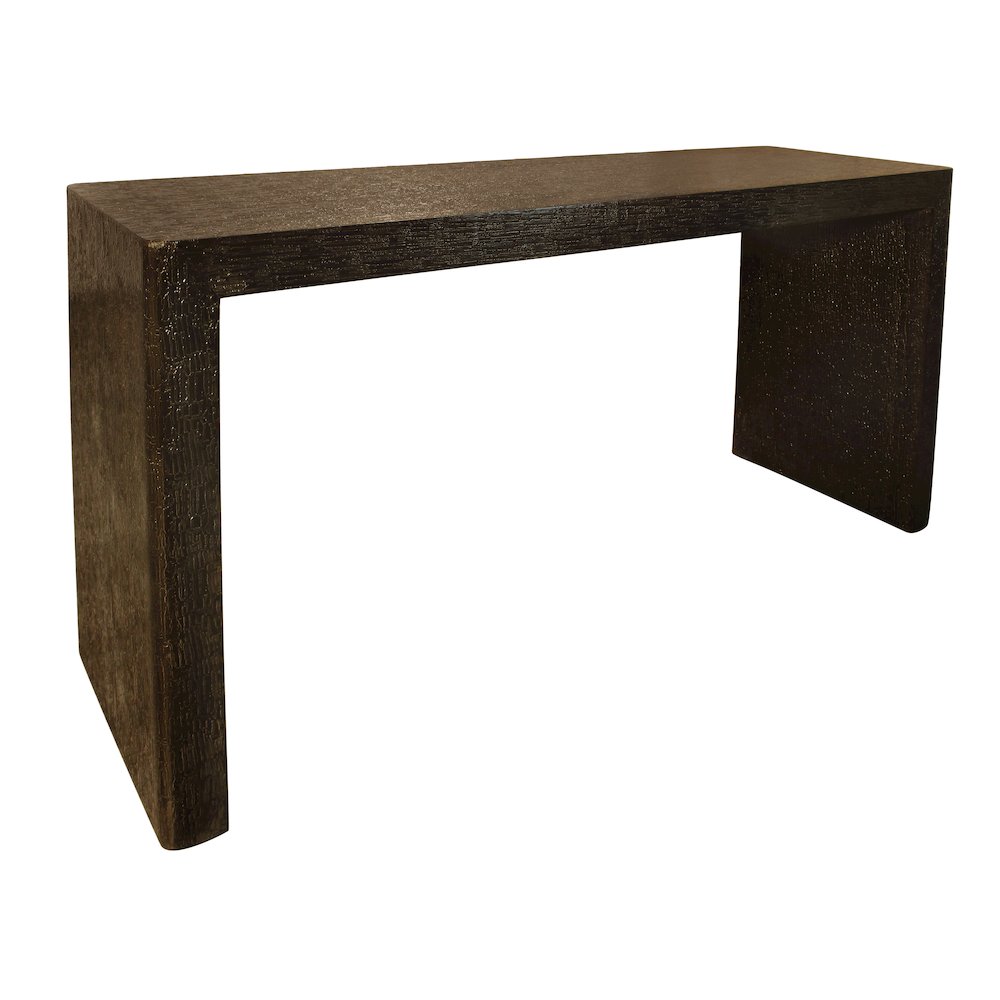 Landon 46" Console Table in Stamped Brass. Picture 3