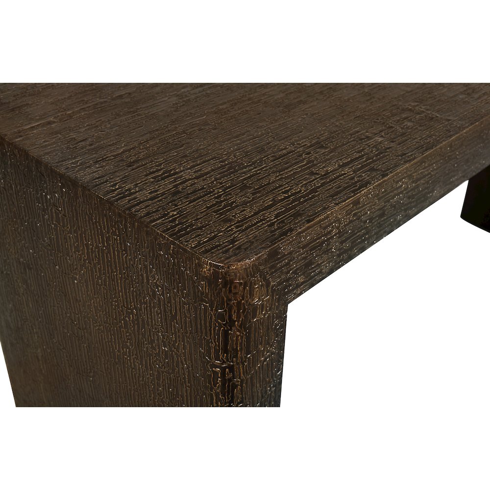 Landon 46" Console Table in Stamped Brass. Picture 5