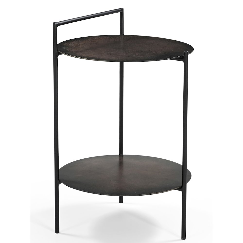 Benji Iron Side Table in Dark Copper Toned Iron. Picture 3
