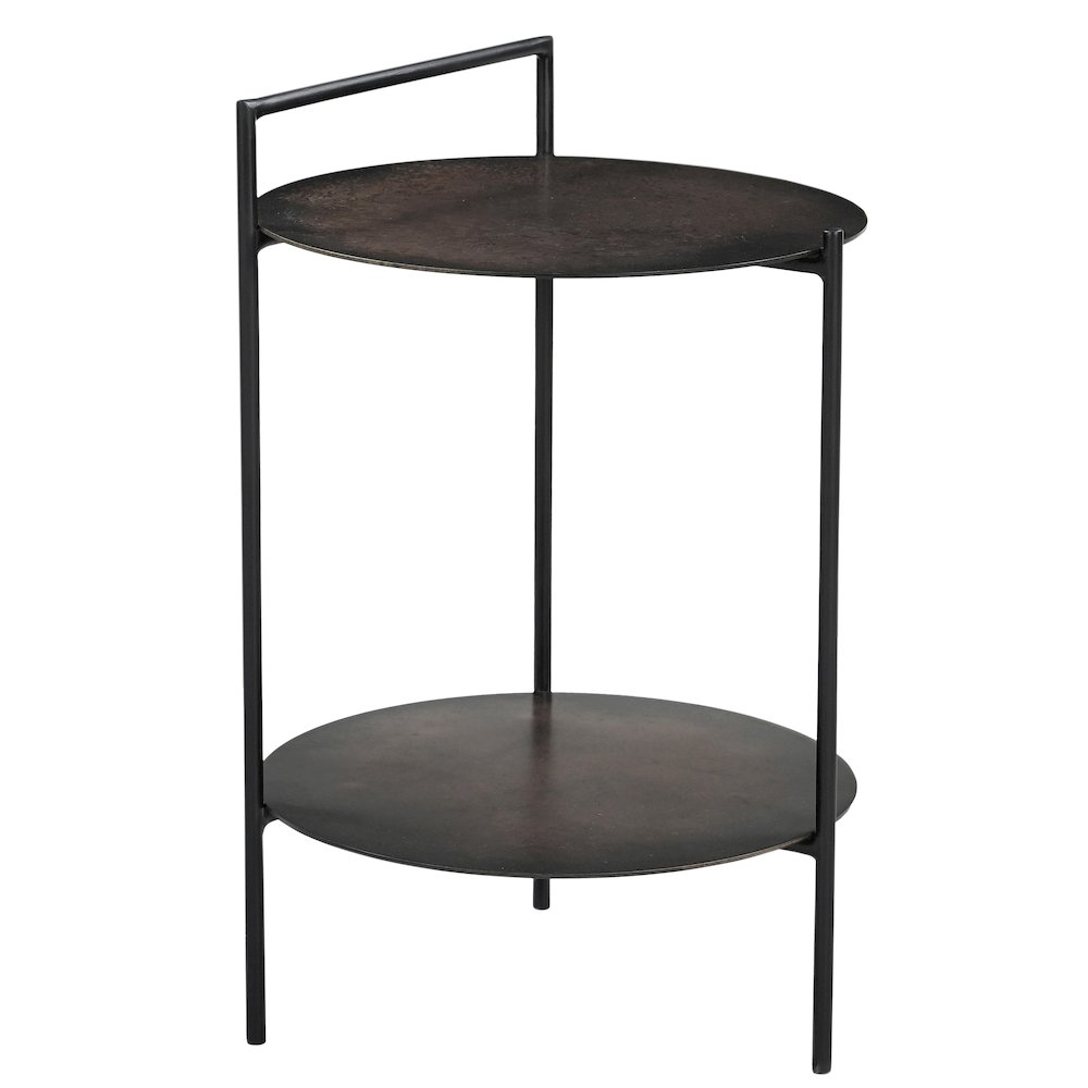 Benji Iron Side Table in Dark Copper Toned Iron. Picture 6