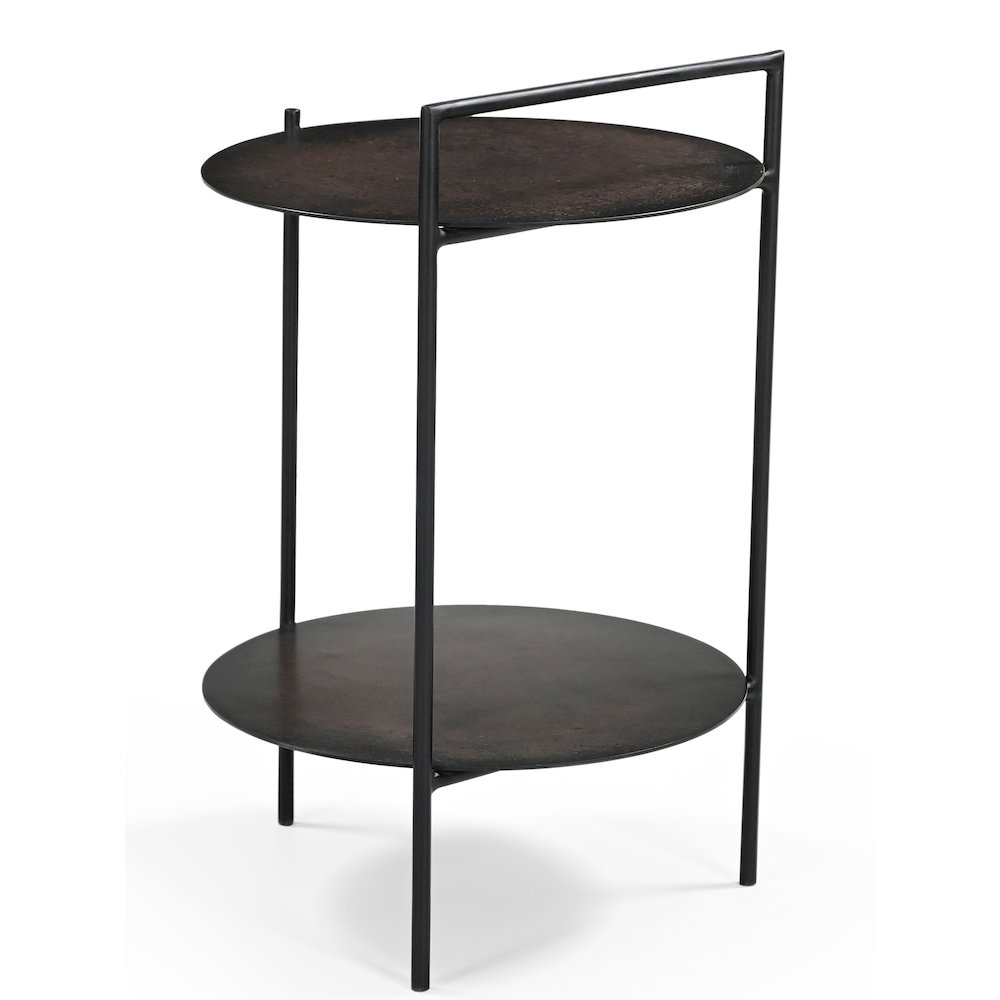 Benji Iron Side Table in Dark Copper Toned Iron. Picture 5