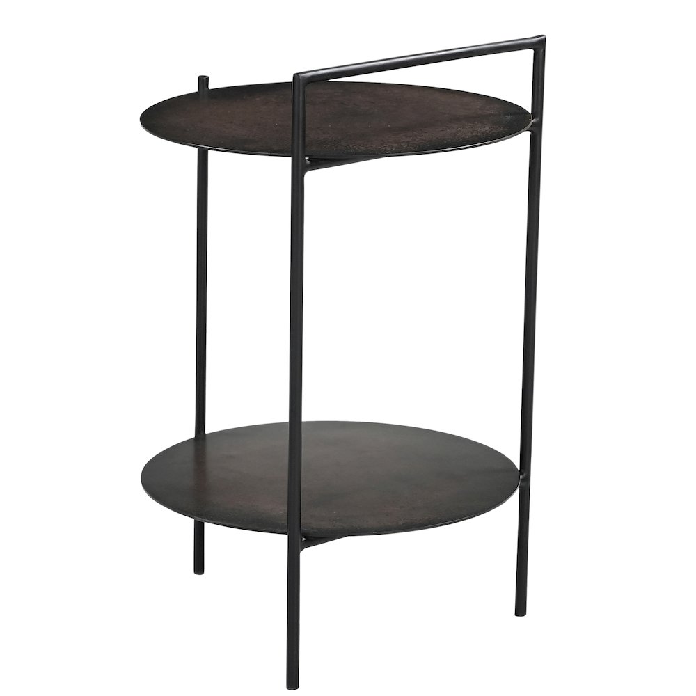 Benji Iron Side Table in Dark Copper Toned Iron. Picture 8