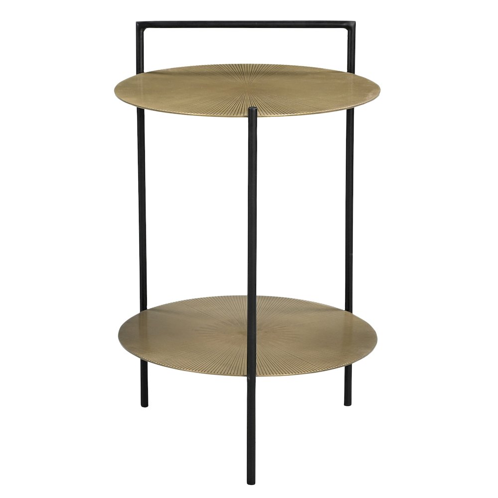 Benji Iron Side Table in Textured Brass. Picture 2