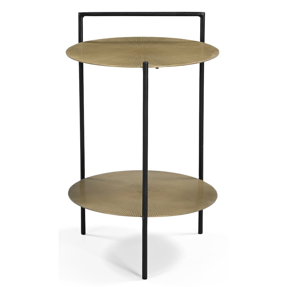 Benji Iron Side Table in Textured Brass. Picture 1