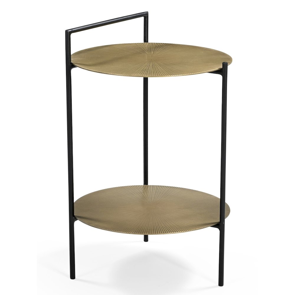 Benji Iron Side Table in Textured Brass. Picture 3