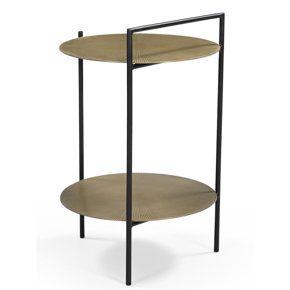 Benji Iron Side Table in Textured Brass. Picture 5