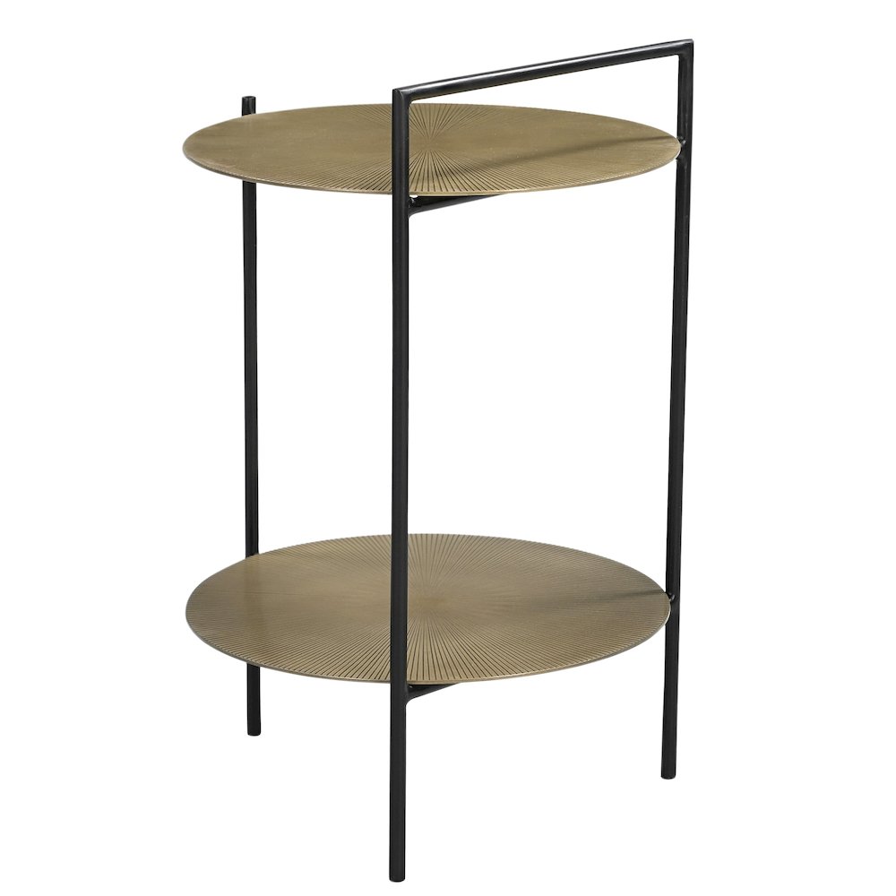 Benji Iron Side Table in Textured Brass. Picture 8