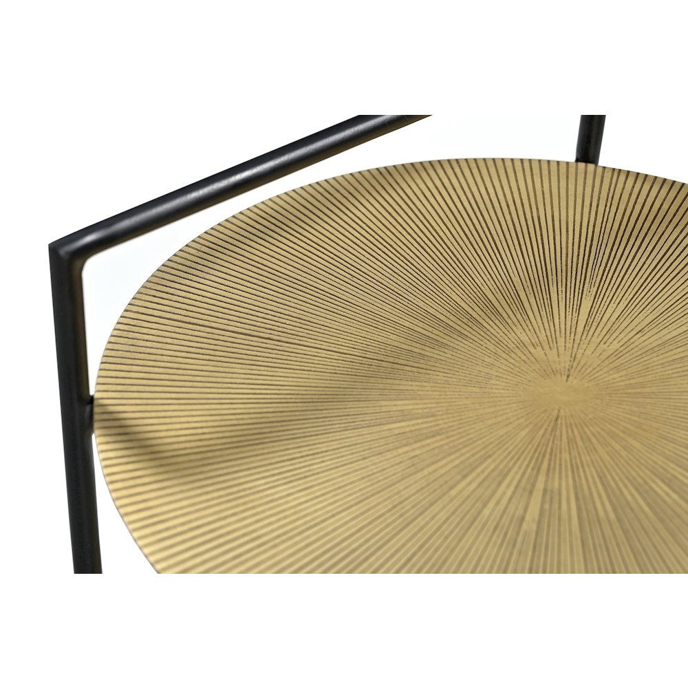 Benji Iron Side Table in Textured Brass. Picture 7