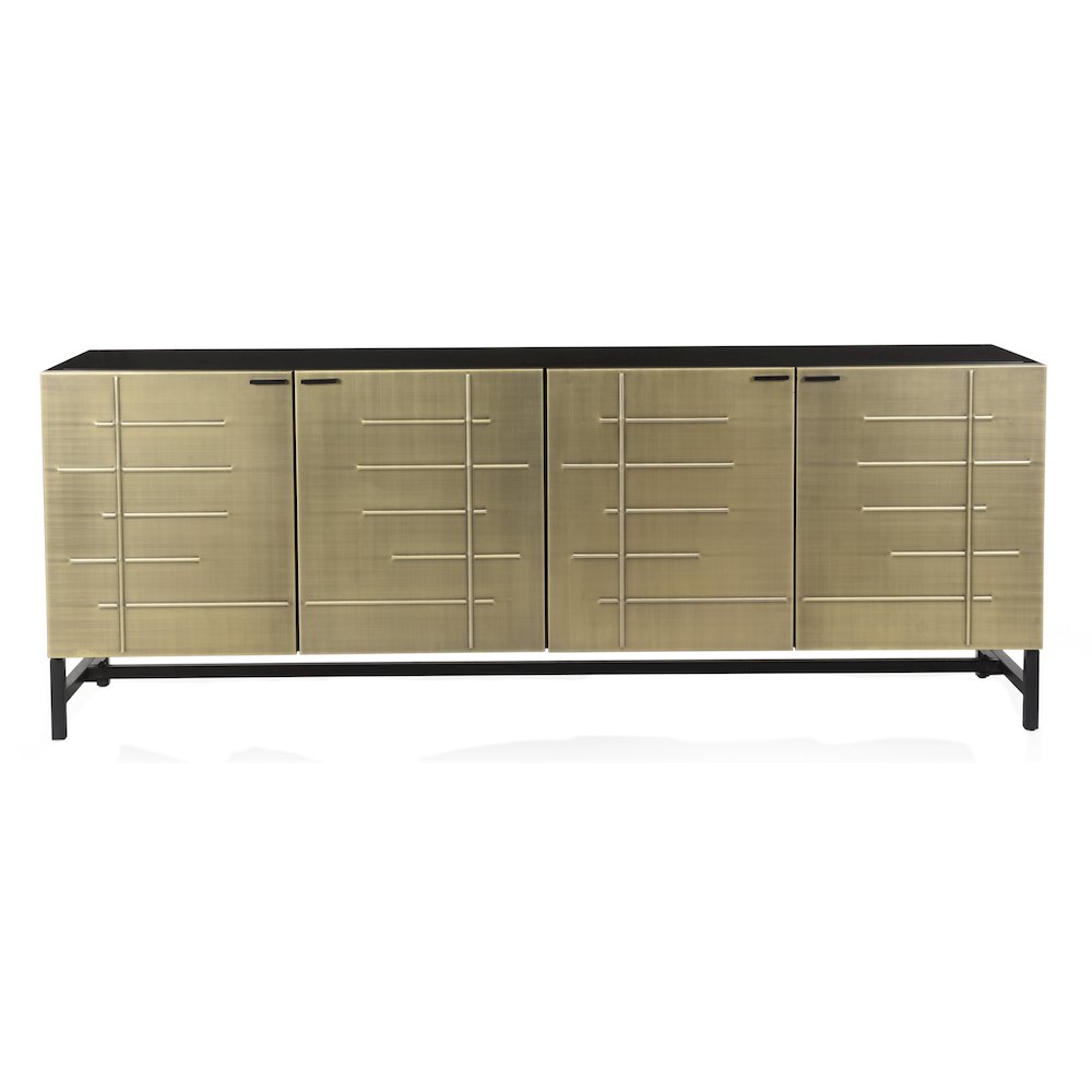 Balthazar 4-Door Sideboard in a Textured Light Gold Finish. Picture 1