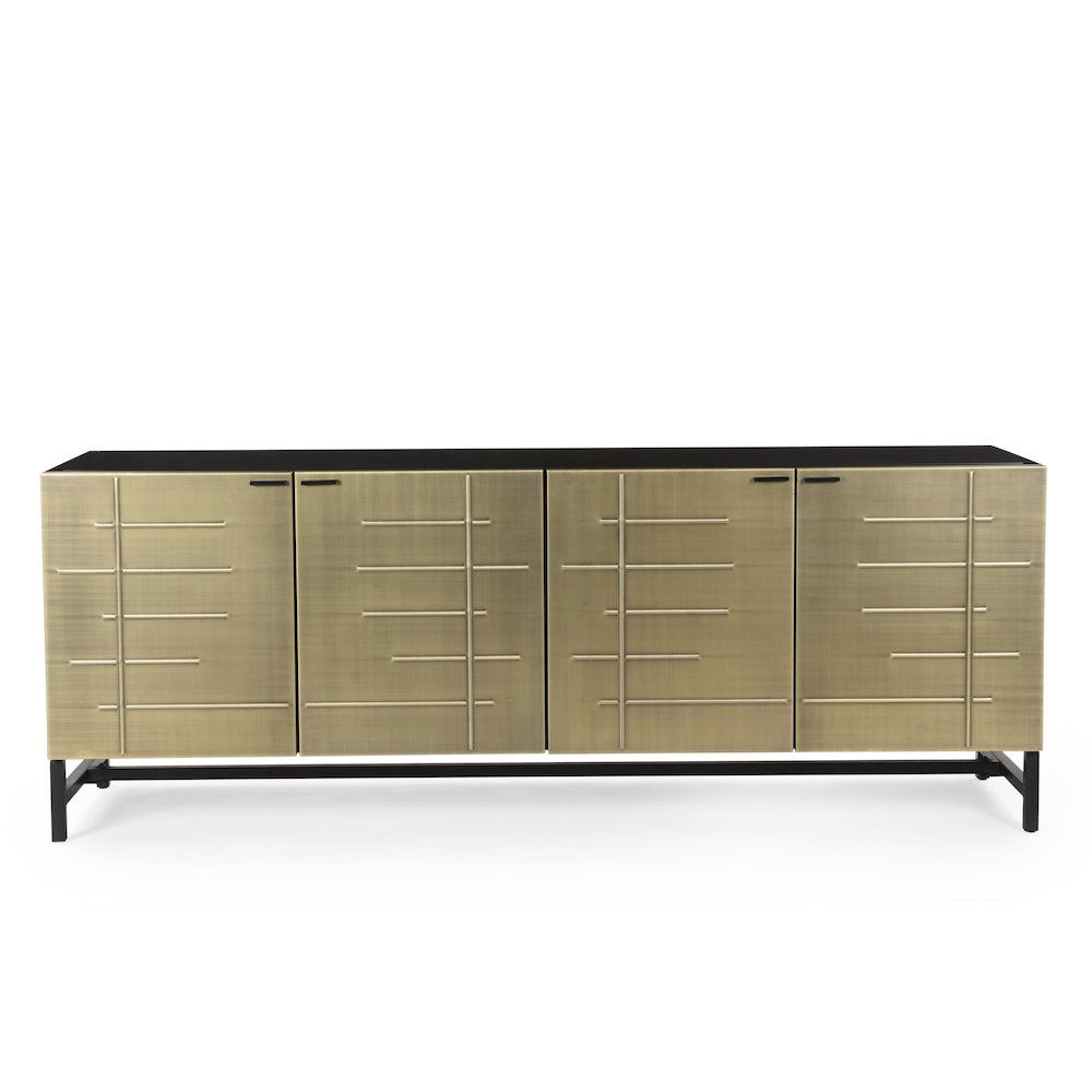 Balthazar 4-Door Sideboard in a Textured Light Gold Finish. Picture 2