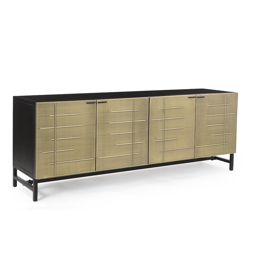 Balthazar 4-Door Sideboard in a Textured Light Gold Finish. Picture 4