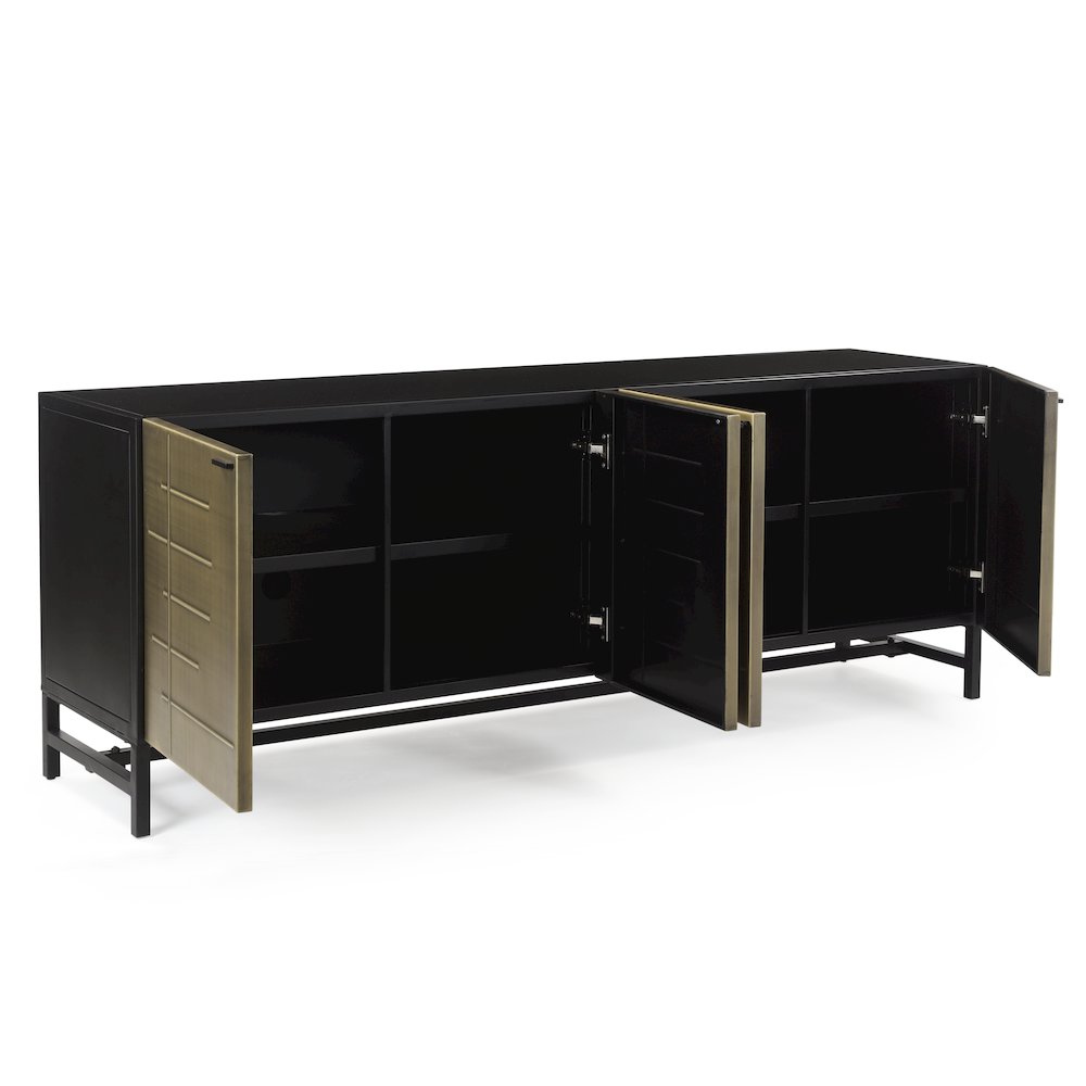 Balthazar 4-Door Sideboard in a Textured Light Gold Finish. Picture 7