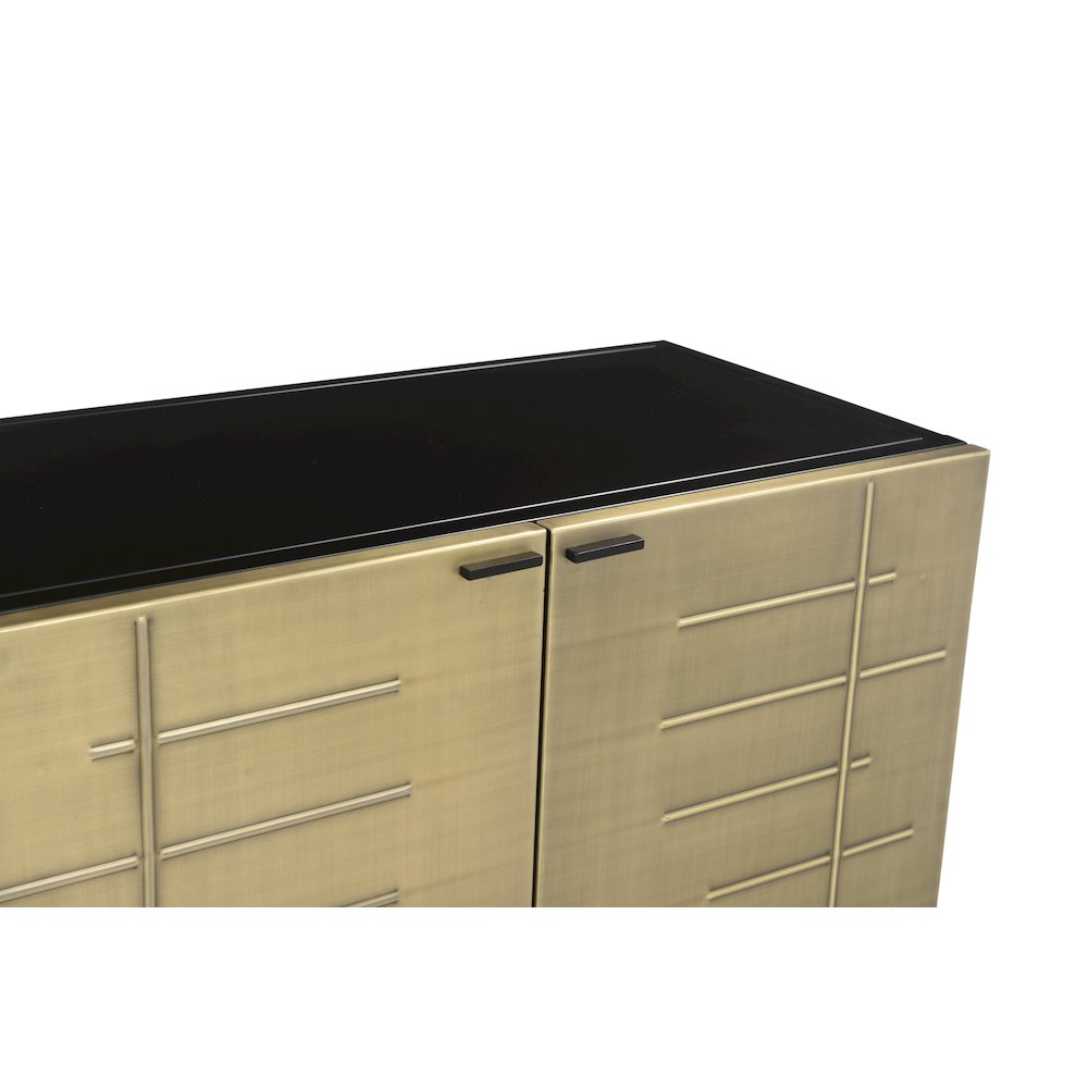 Balthazar 4-Door Sideboard in a Textured Light Gold Finish. Picture 10