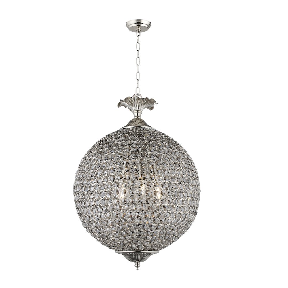 Honore Smoke Glass Bead Globe Pendant. Picture 1