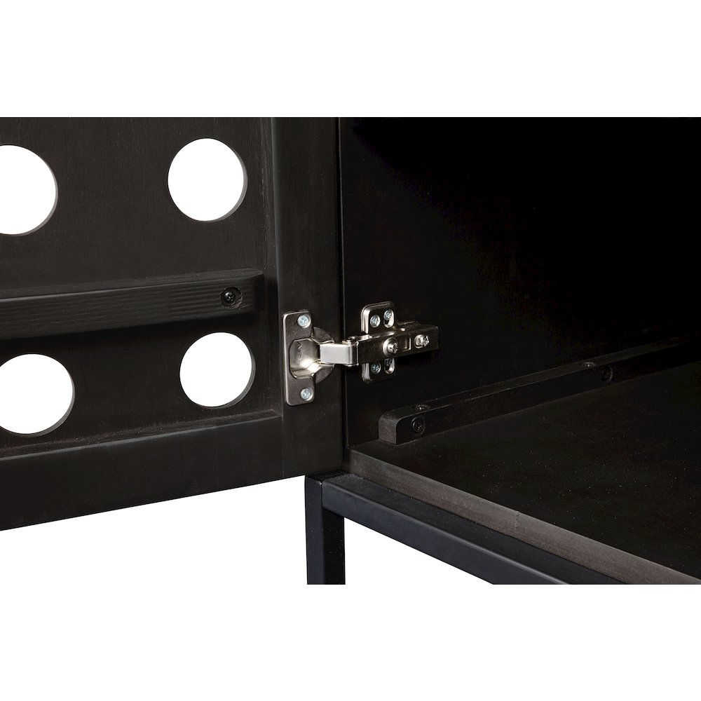 Becca 2-Door Tall Cabinet in Antique Black Finish on Solid Pine Wood. Picture 6
