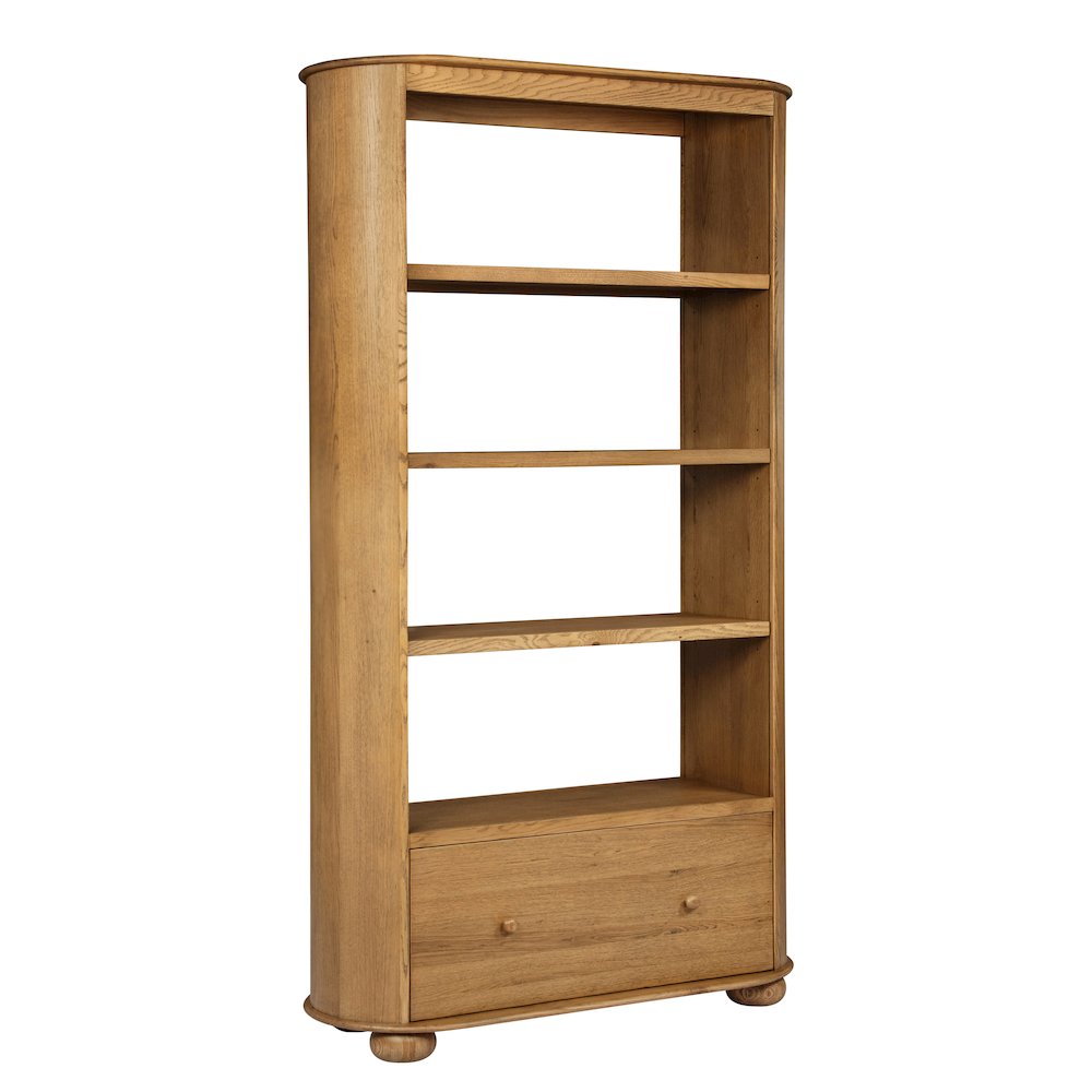 Astrid 1 - Drawer Bookcase In Solid Oak Wood. Picture 1