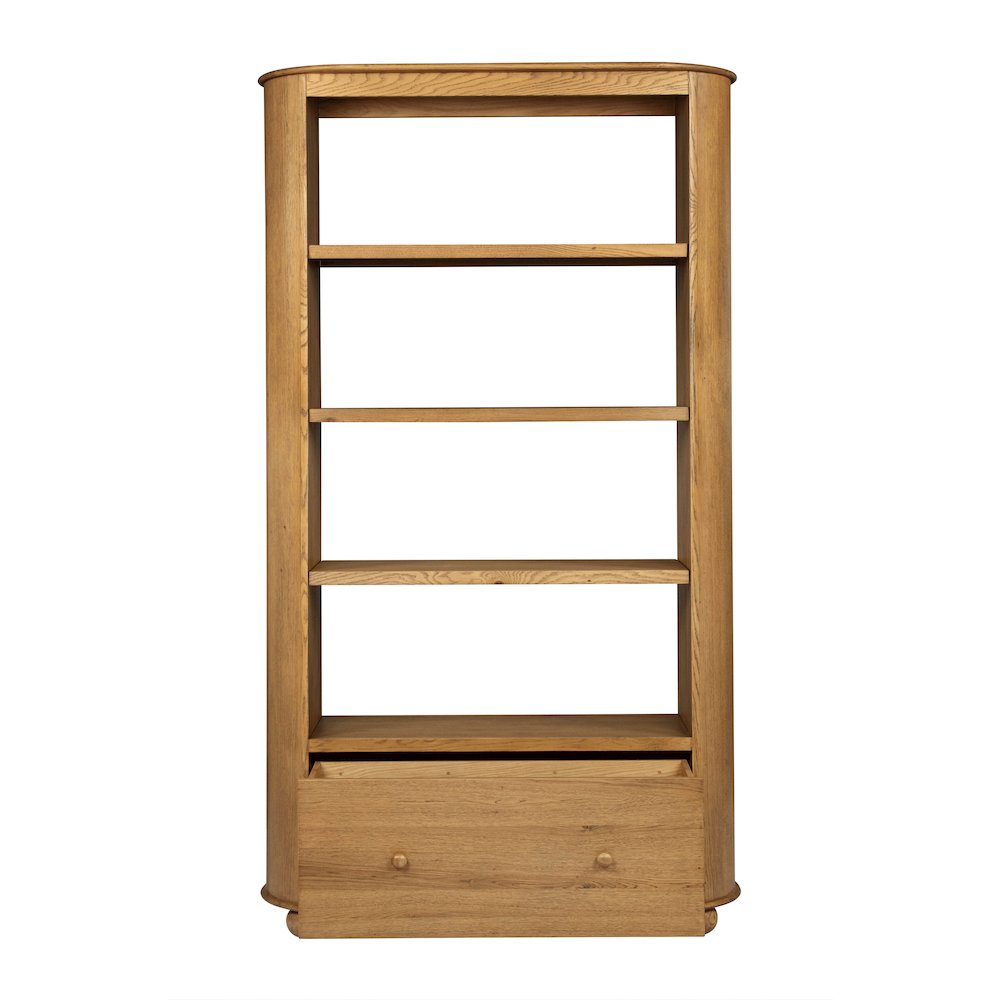 Astrid 1 - Drawer Bookcase In Solid Oak Wood. Picture 2