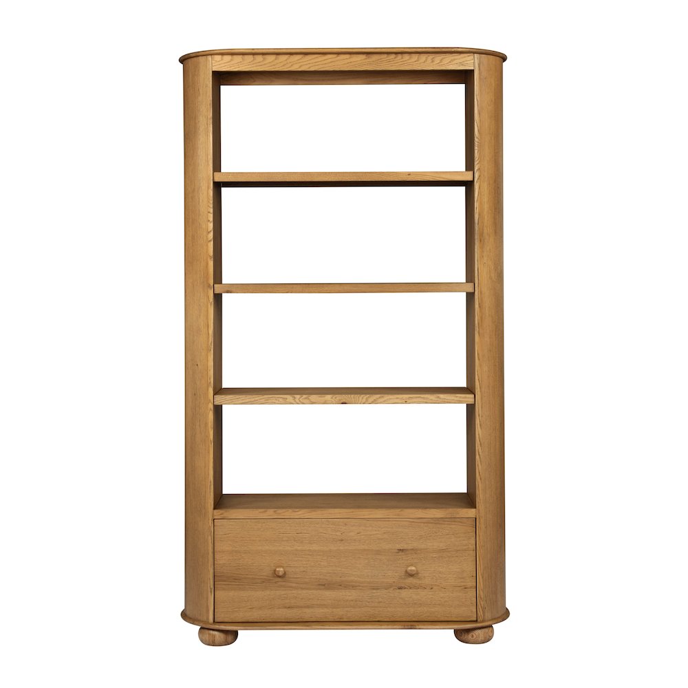Astrid 1 - Drawer Bookcase In Solid Oak Wood. Picture 6