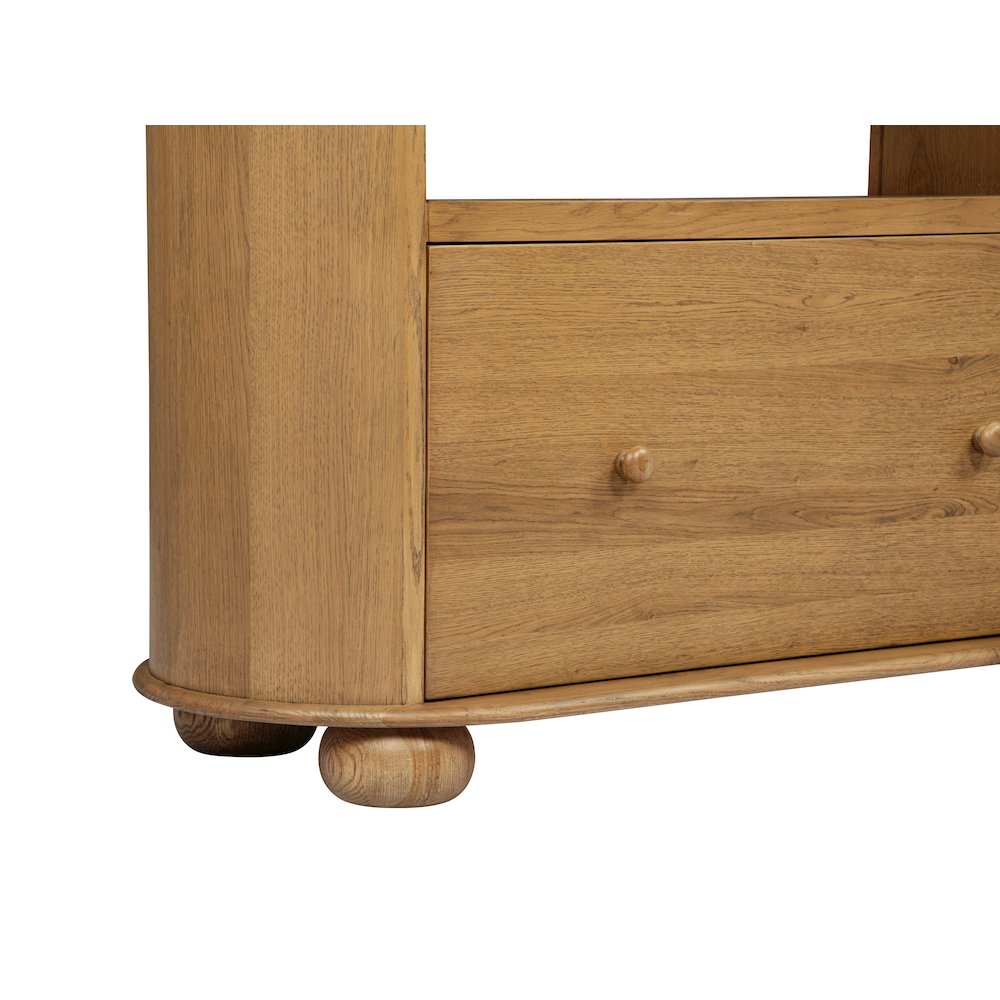 Astrid 1 - Drawer Bookcase In Solid Oak Wood. Picture 7