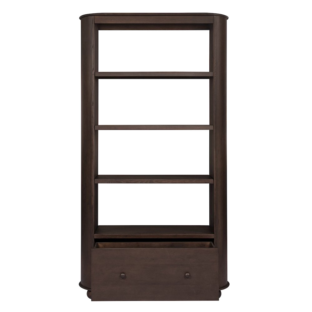 Astrid 1-Drawer Bookcase In Appalachian Brown. Picture 2