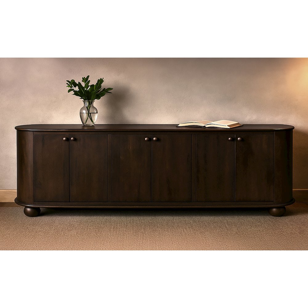Astrid 6-Door Sideboard in Barista Brown. Picture 2