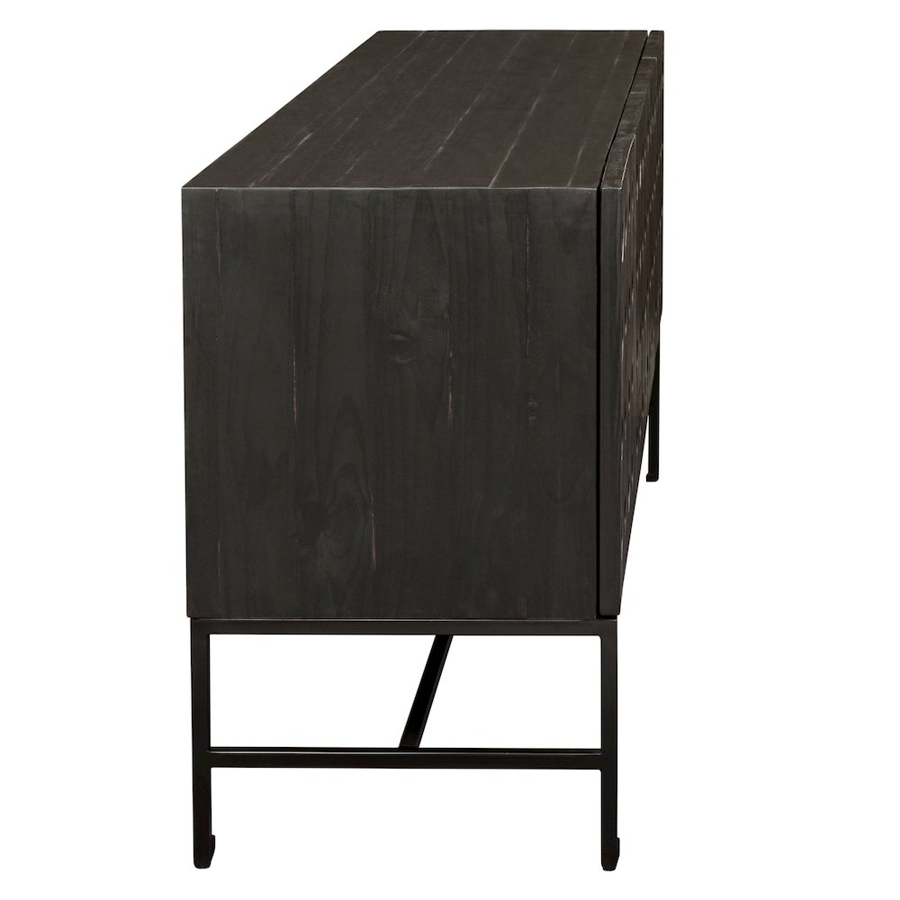 Becca 4-Door Sideboard in Antique Black Finish on Solid Pine Wood. Picture 5