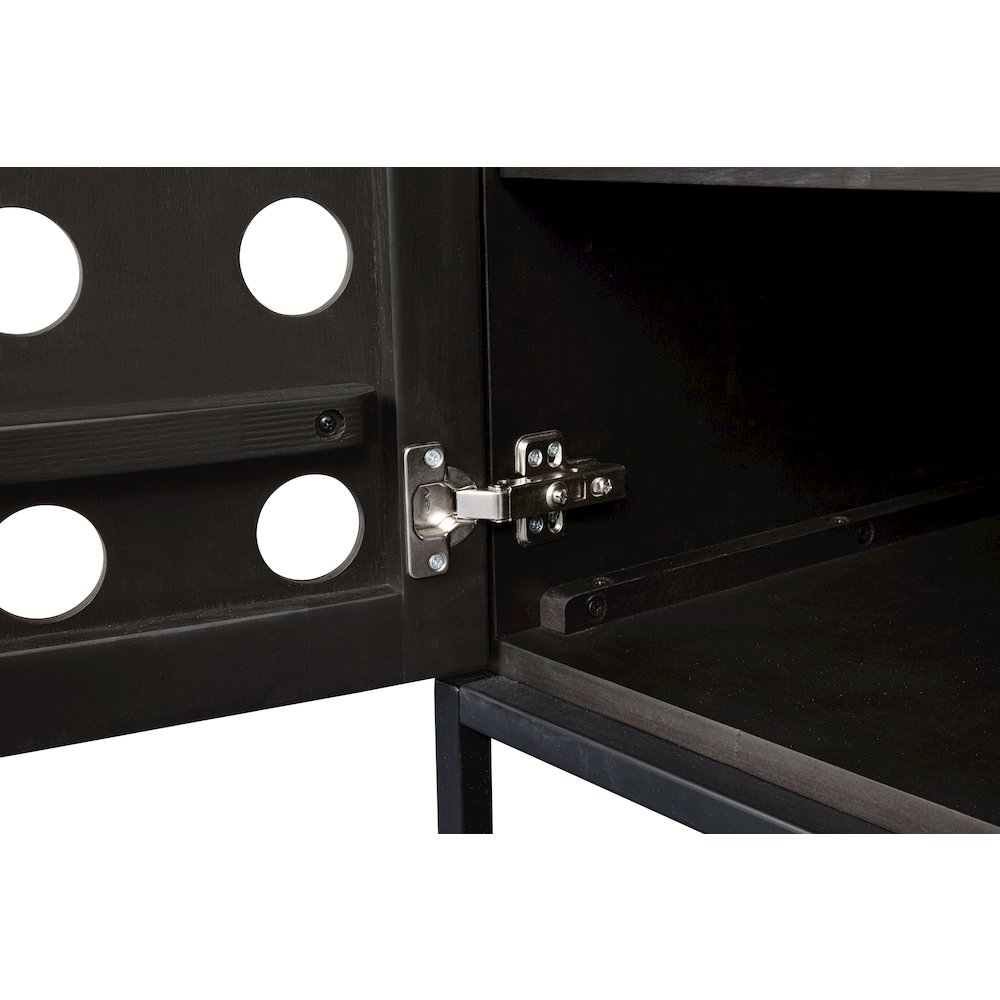 Becca 4-Door Sideboard in Antique Black Finish on Solid Pine Wood. Picture 10