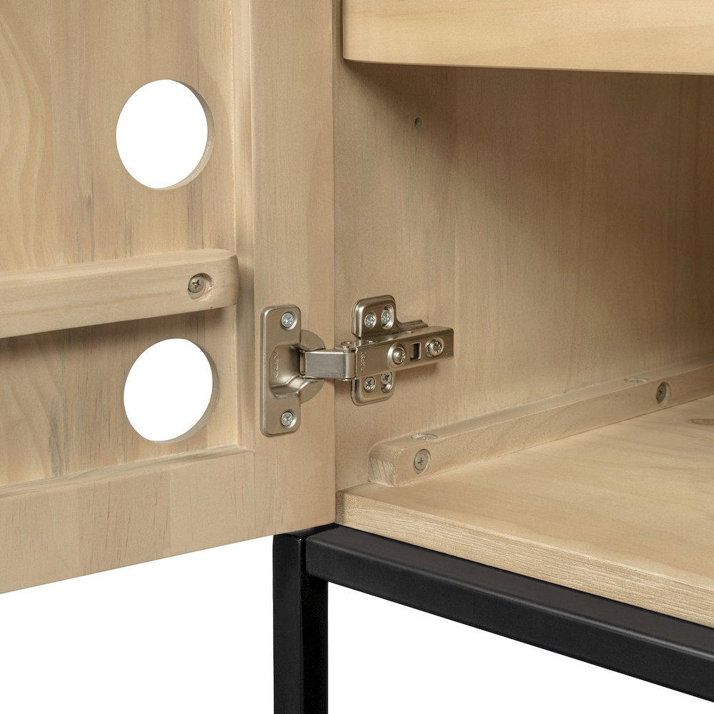 Becca 4-Door Sideboard in Sand Oak Finish on Solid Pine Wood. Picture 10
