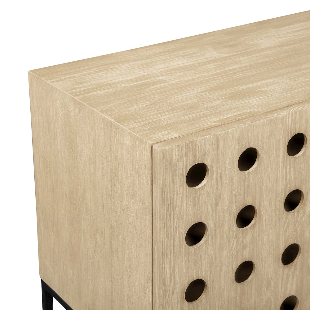 Becca 4-Door Sideboard in Sand Oak Finish on Solid Pine Wood. Picture 11