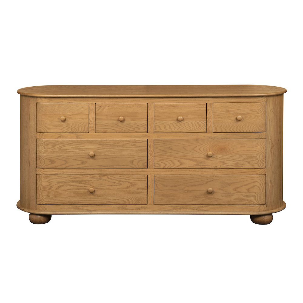 Astrid 8 - Drawer Dresser In Solid Oak Wood. Picture 1